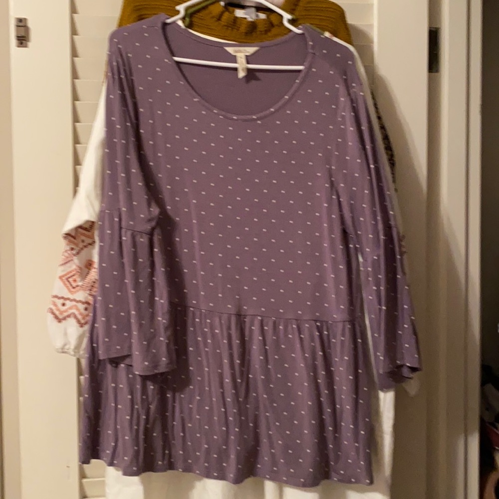 Purple poka dot Matilda Jane shirt